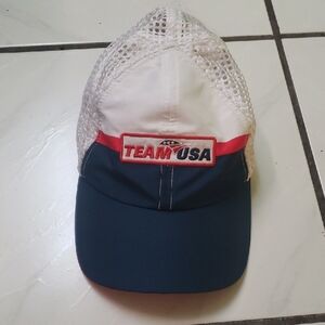 Like new boc Team USA Triathlon Mesh Baseball hat, red, white, blue